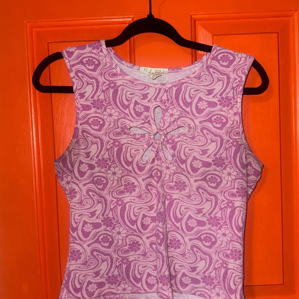 Purple Paisley Sleeveless Top